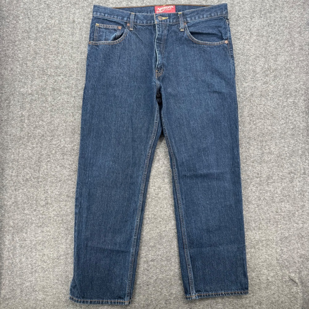 Arizona Jean Co Mens Original Straight Dark Wash Indigo Denim Jeans 36 vintage